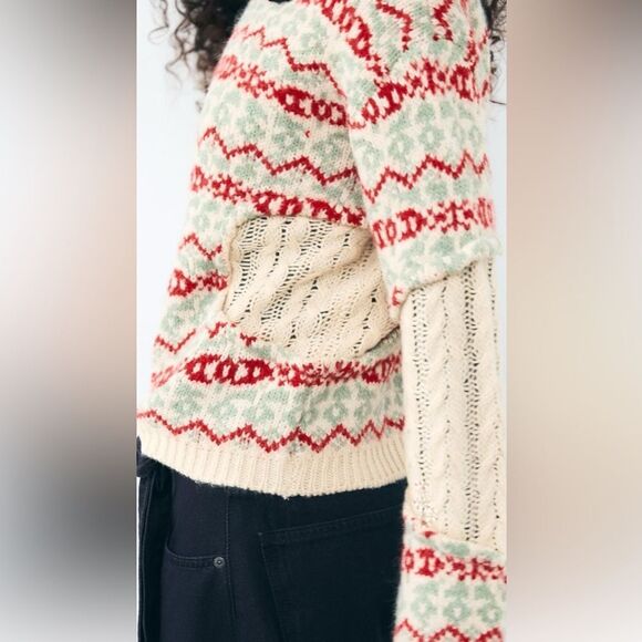 Zara cable knit jacquard sweater - Picture 3 of 6